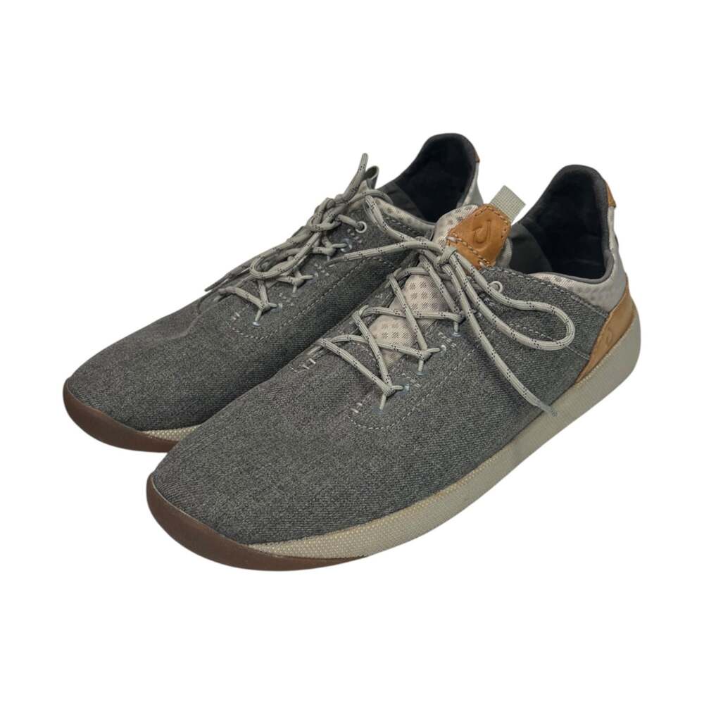 OluKai Nanea Li Shoes Mens 11.5 Gray Lace Up Textile Water Resistant Sneakers
